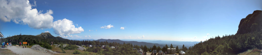 Panorama from Mt Mansfield visitor center, looking east-ish.